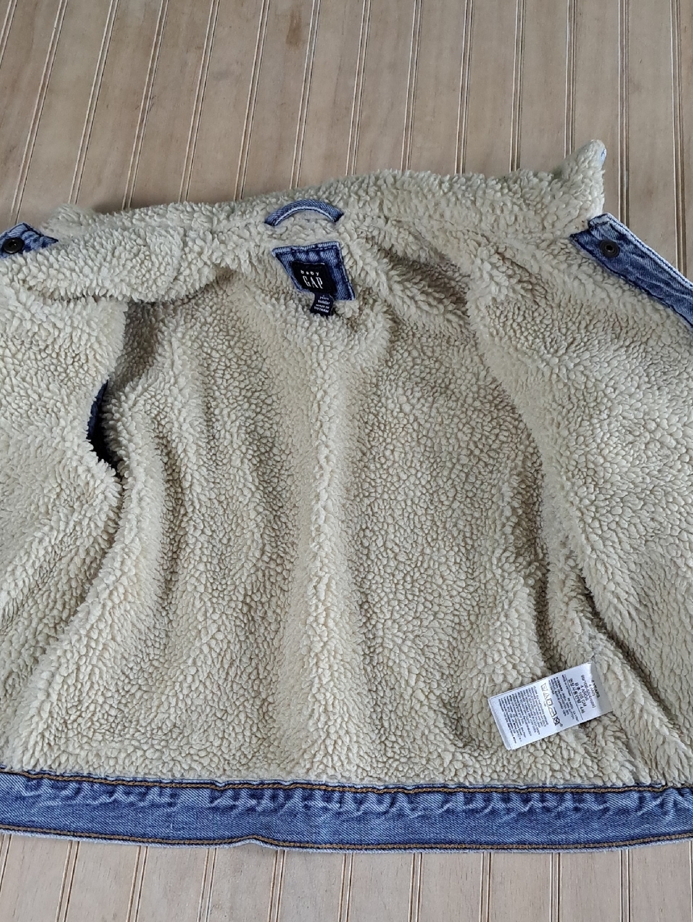 GAP Denim Jacket with Cream Sherpa Collar - Picture 7 of 10